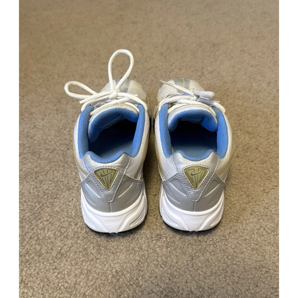 Nike‎ Air Zoom White Silver Blue Vintage Y2K Running Shoes Womens 7.5